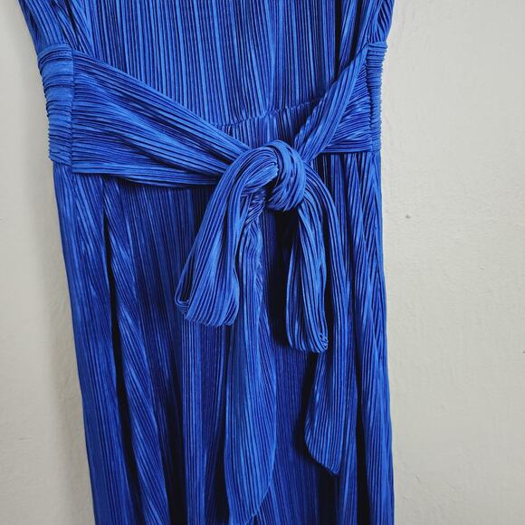 Maeve Anthropologie Sonata Blue Pleated One Piece Wide Leg Jumpsuit - Picture 10 of 12